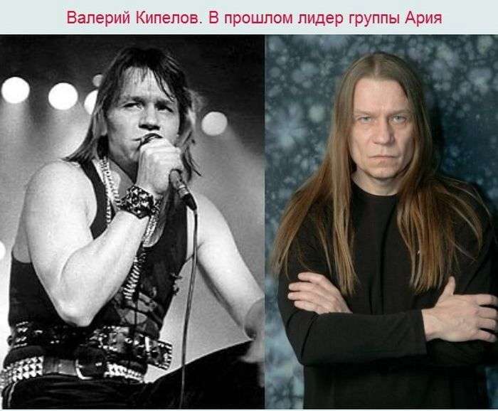 Солісти російських рок-груп у стилі тоді і зараз (7 фото)