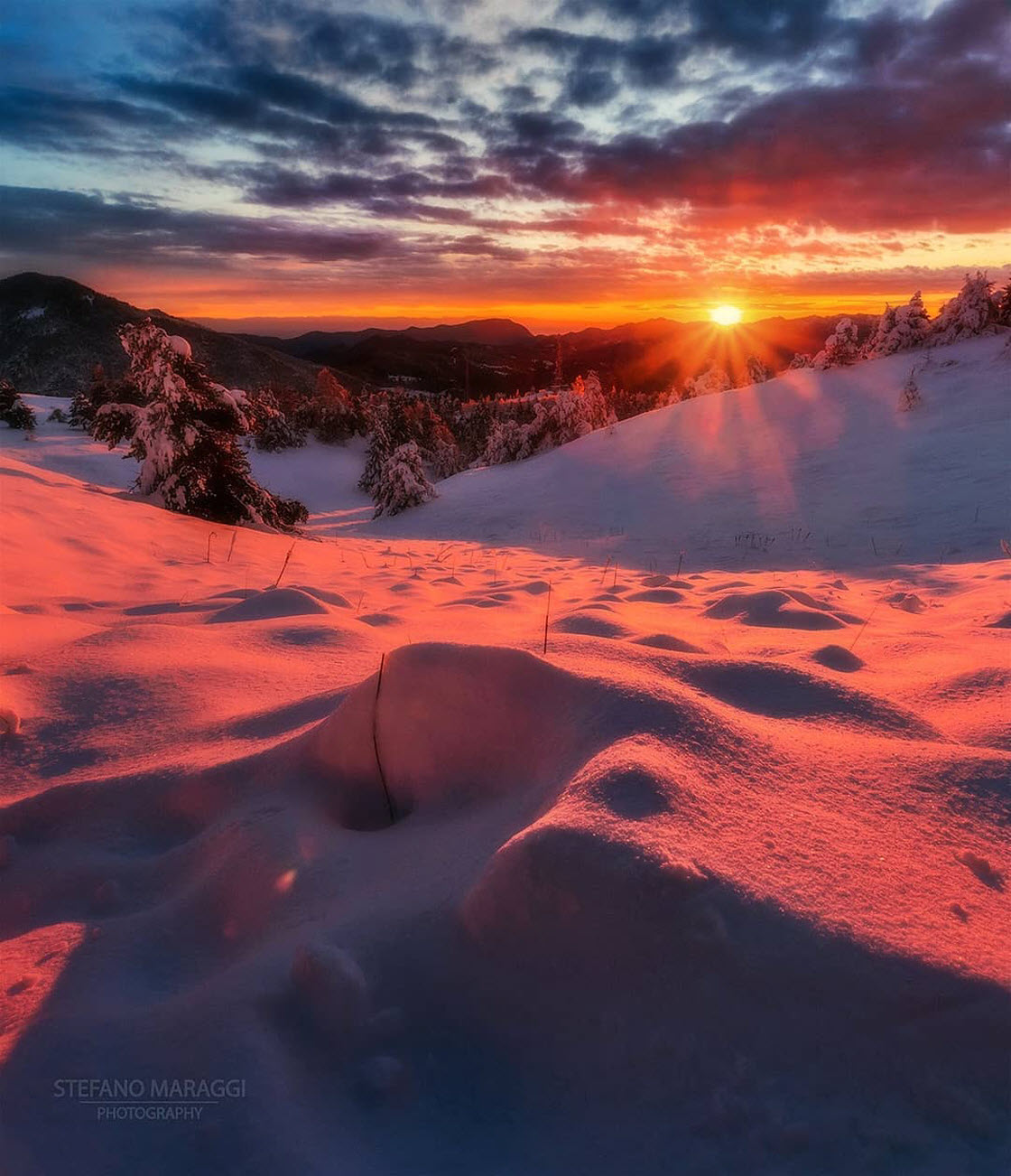 Прекрасные зимние пейзажи в Доломитовых Альпах природа
